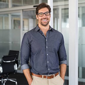 Smiling man in conference room 